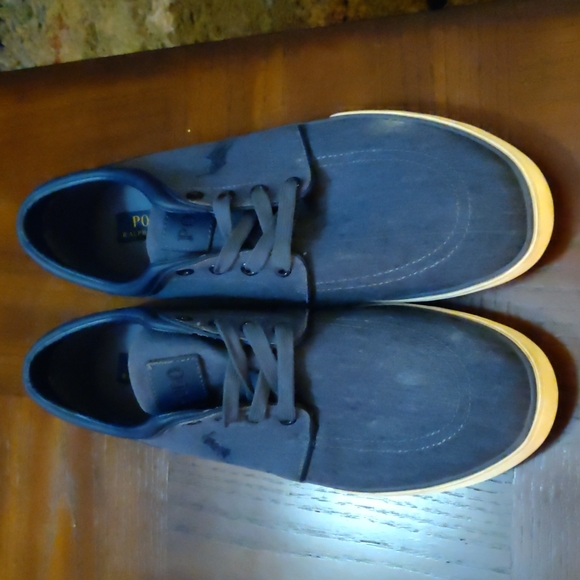 Men's Indigo Blue Polo Ralph Lauren Faxon Low Shoe - Picture 1 of 7